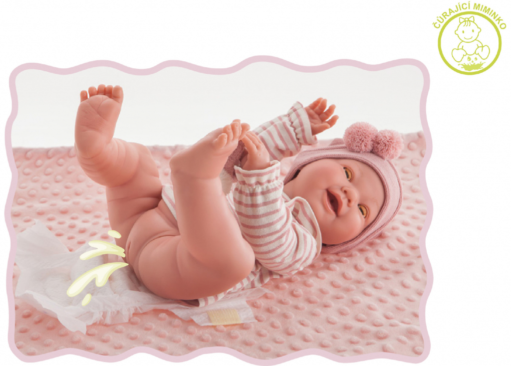 Antonio Juan 50160 MIA mrkací a čůrající realistická miminko s celovinylovým tělem 42 cm