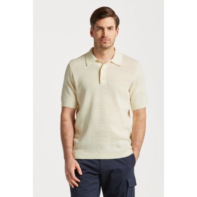 Gant Cotton Texture polo SS bílá – Zboží Mobilmania