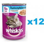 WHISKAS Adult konzerva kompletní krmivo pro dospělé kočky, kousky s tuňákem v želé 12 x 400 g – Hledejceny.cz