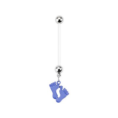 Šperky4U těhotenský piercing do pupíku stopy WP01020-B – Zboží Mobilmania
