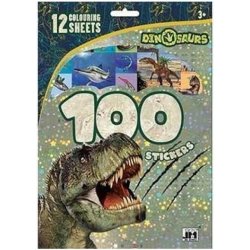 Dinosauři 100 samolepek s omalovánkovými listy