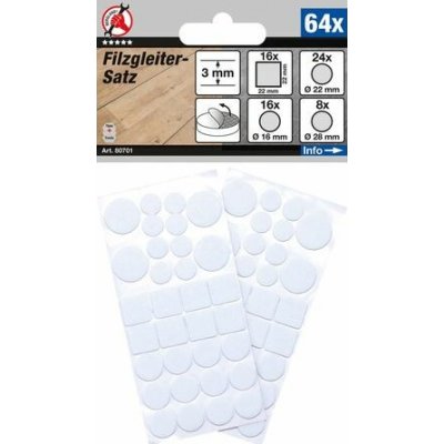 Filcové podložky pod nábytek, bílé, 64 kusů - BGS 80701 – Zboží Mobilmania