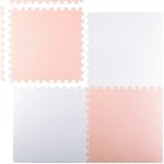 Ricokids VELKÁ PĚNOVÁ PODLOŽKA PĚNOVÉ PUZZLE 60x60 cm 4 ks BÍLO-RŮŽOVÁ – Zboží Dáma