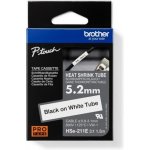 Popisovací smršťovací bužírka Brother P-touch HSe-211E bílá/černá 5,2mm 1,5m – Zboží Živě