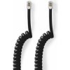 síťový kabel Nedis TCGP90100BK20 telefonní propojovací zástrčka RJ10 zástrčka - zástrčka RJ10, kroucený, 2m, černý