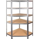 AGA Rohový kovový regál 180 × 90 × 40 cm 5 polic – Zboží Dáma