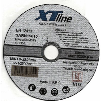 XTLINE kotouč řezný na nerez, ocel 150mm Velikost: 150x2,5x22,2