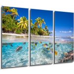 Obraz 3D třídílný - 105 x 70 cm - Tropical island Tropický ostrov – Hledejceny.cz