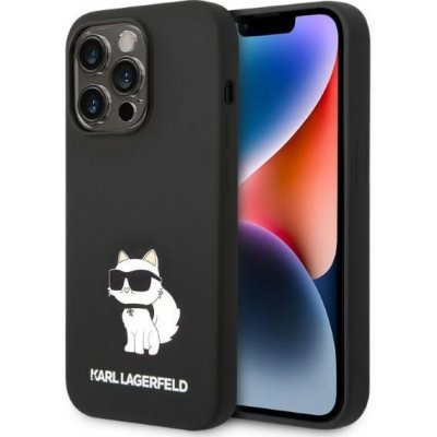 Pouzdro Karl Lagerfeld Liquid Silicone Choupette NFT iPhone 14 Pro Max černé