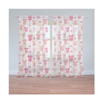 Sablio Záclony Růžové oblečky: 2ks 150x250cm – Hledejceny.cz