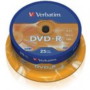 Médium pro vypalování Verbatim DVD-R 4,7GB 16x, Advanced AZO, spindle, 25ks (22700723P)