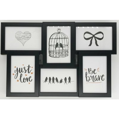 Bondecor Multirám na 6 fotek, černý – Zboží Živě