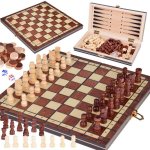 JOKO Dřevěná hra 3v1 Šachy, Dáma a Backgammon – Zboží Mobilmania