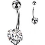 Šperky4U piercing do pupíku srdce titan TIT1058-C – Zboží Dáma