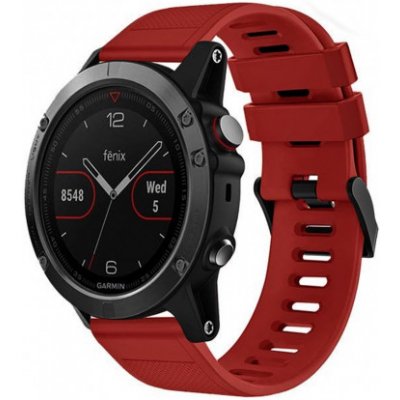 BStrap Silicone Acton řemínek na Garmin Fenix 5x / 6x, dark red SGA004C02 – Zboží Mobilmania