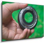Obraz 1D - 100 x 70 cm - Mobile lenses on a green lawn. Mobilní čočky na zeleném trávníku. – Zboží Mobilmania