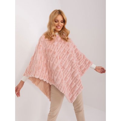 ITALY MODA kožešinové teplé pončo -at-pn-2347.68 light pink – Zbozi.Blesk.cz