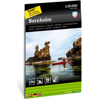 Bornholm 1:50.000 - turistická mapa ostrova Dánsko