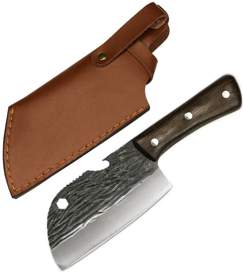 UG Grill Nůž Santoku 12,5 24 cm s pouzdrem Nerezová ocel Wenge dřevo