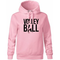 Volleyball nápis Oversized mikina dámská Moon kratší + širší Růžová