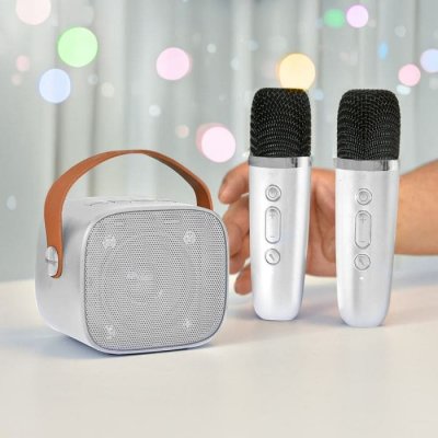 Bezdrátový karaoke set se 2 mikrofony + 6W reproduktor – Zboží Mobilmania