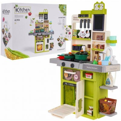 iMex Toys Dětská kuchyňka s tekoucí vodou světly zvuky a párou 63 ks zelená 825B – Sleviste.cz