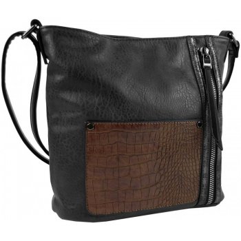 Dámská crossbody kabelka s čelní kroko kapsičkou F-014 tmavě šedá