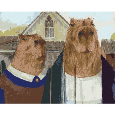 Zuty Malování podle čísel KAPYBARY AMERICKÁ GOTIKA – Hledejceny.cz