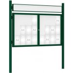 PROCITY Venkovní vitrína model 1000 dvoukřídlá 24 x A4, zelená, včetně sloupků a záhlaví | Zboží Auto