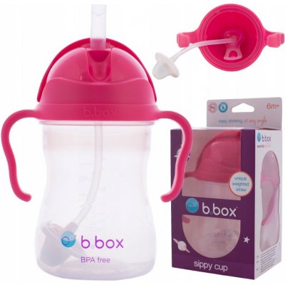 b.box hrneček s brčkem malinový 240 ml – Zbozi.Blesk.cz