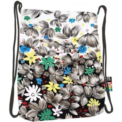 St Right na šňůrky na přední straně kapsička na zip Flowers black – Hledejceny.cz