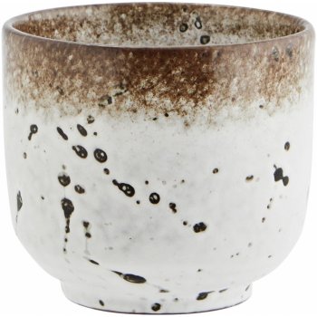 MADAM STOLTZ Kameninový šálek White Brown keramika 200 ml