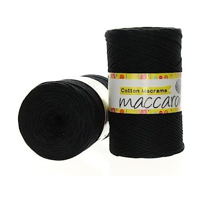 Maccaroni Cotton Macrame černá 01-106