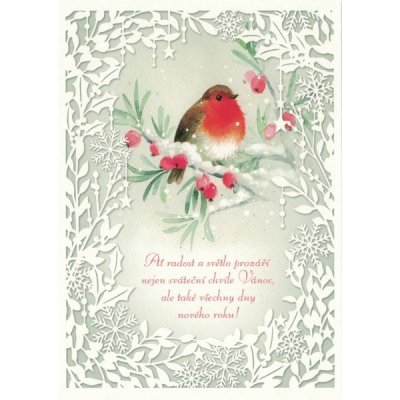 Pohlednice Vánoční ptáček – Sleviste.cz