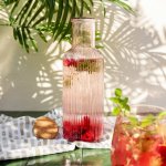 Karafa NATIA růžová s korkem 890982 1L – Hledejceny.cz