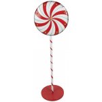 Clayre & Eef Červeno-bílá kovová dekorace lízátko Lollipop - 40*30*120 cm – Hledejceny.cz