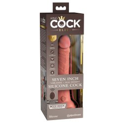 Elite King Cock 7 připínací rádiem řízený realistický vibrátor 18 cm přírodní