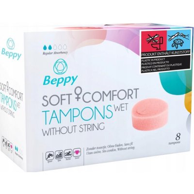 Beppy Soft + Comfort Wet Tampons měkké tampony bez šňůrky 8 ks – Zboží Dáma