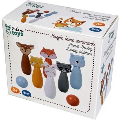 Adam Toys Dřevěné kuželky Lesní zvířátka – Sleviste.cz