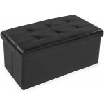 TecTake 400867 Box skládací s úložným prostorem černá koženka – Zboží Mobilmania