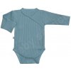 Kojenecké body Baby Service Bavlněné body zavinovací s rukavičkami dlouhý rukáv Pruhy modrá
