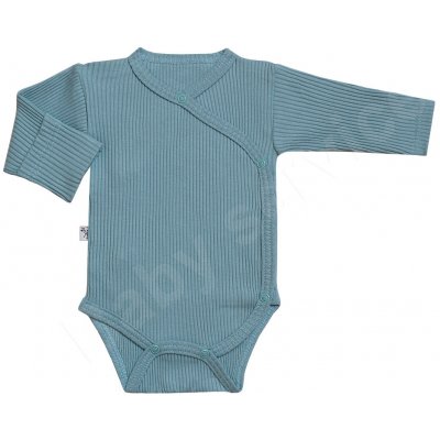 Baby Service Bavlněné body zavinovací s rukavičkami dlouhý rukáv Pruhy modrá – Zboží Mobilmania