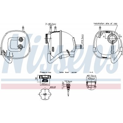 996222 NISSENS Vyrovnávací nádoba, chladicí kapalina – Zboží Mobilmania
