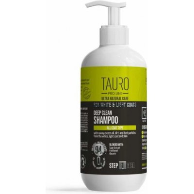 Tauro Pro Line Hluboce čistící šampon TPL Ultra Natural Care pro bílou a světlou srst 400 ml – Zboží Dáma