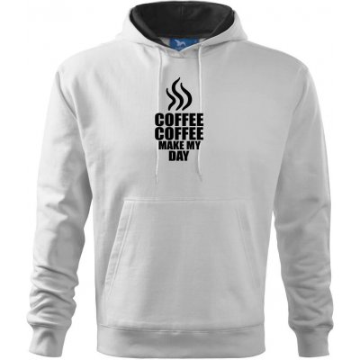 Coffee make my day Cape s kapucí Bílá – Sleviste.cz