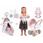 Smoby Set přebalovací kufřík s nosičem Natur Baby Nurse a hluboký kočárek s 32 cm panenkou – Sleviste.cz