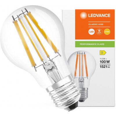 LEDVANCE Osram LED CLASSIC A 100 P 11W 827 FIL CL E27 – Hledejceny.cz