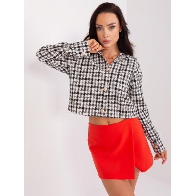 Basic kostkovaná crop košile lk-kr-509432.27 black-white – Zbozi.Blesk.cz