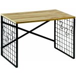 Kesper Kovová kuchyňská police s háčky a dubovým dekorem, 52 x 32,5 cm hnědý – Sleviste.cz