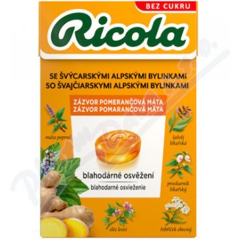 RICOLA Zázvor pomerančová máta bez cukru 40 g